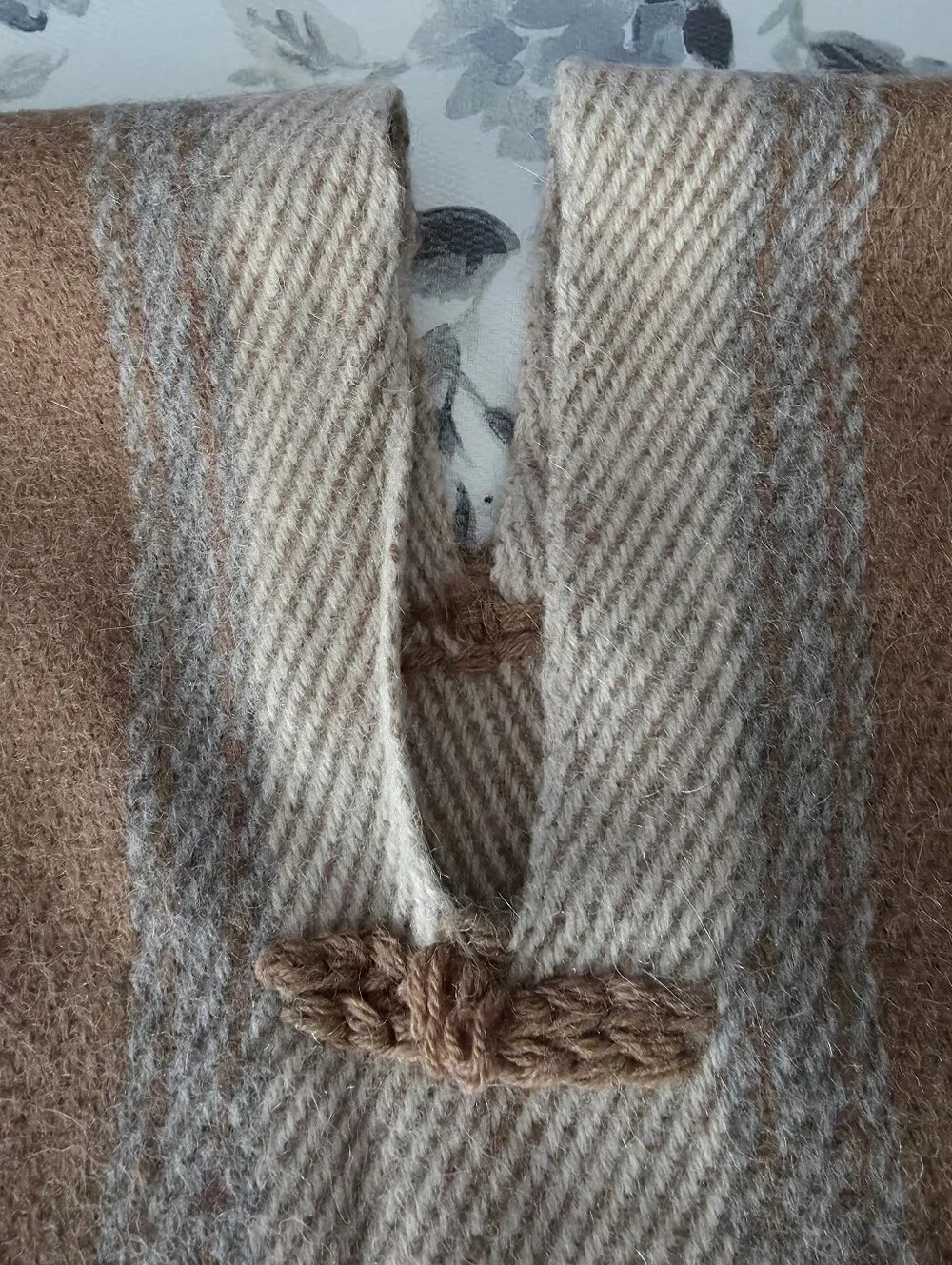 Alpaca Wool Fringed Poncho/cape Blanket